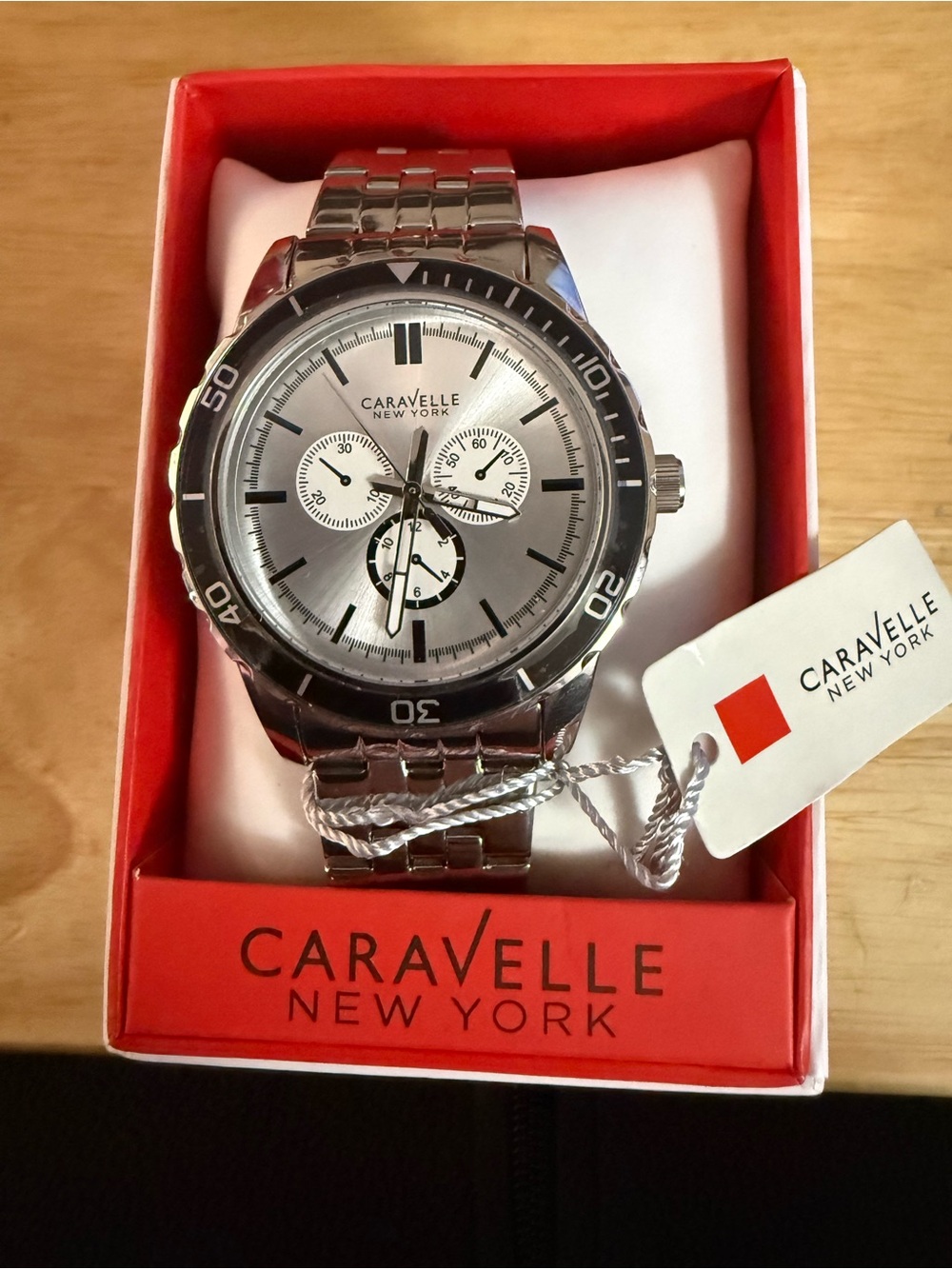 Caravelle New York Men's Silver Stainless Steel Chronograph Watch